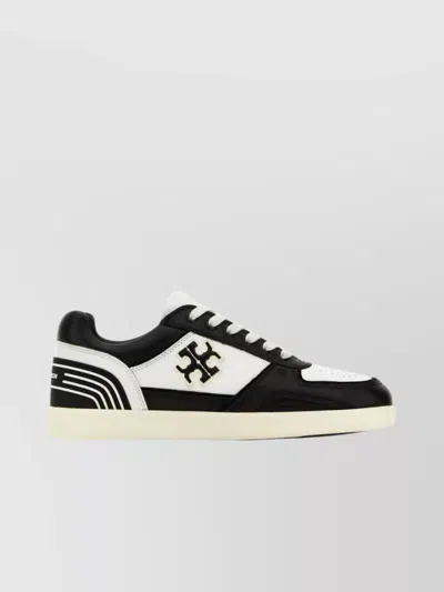 TORY BURCH TWO-TONE LEATHER COURT SNEAKERS