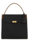 Tory Burch Two-tone Leather Double Double Lee Radziwill Handbag In Black