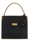 TORY BURCH TWO-TONE LEATHER SMALL DOUBLE LEE RADZIWILL HANDBAG