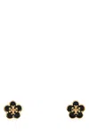 Tory Burch Two-tone Metal And Enamel Kira Earrings In Torygold Black