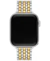 Tory Burch Two-tone Stainless Steel Bracelet For Apple Watch 38mm-45mm In Silver