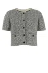 Tory Burch Two-tone Stretch Tweed Cardigan