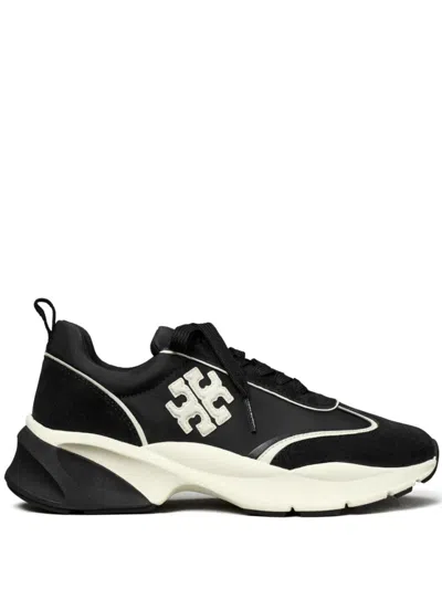 Tory Burch Two-tone Trainer Shoes With Suede In Black