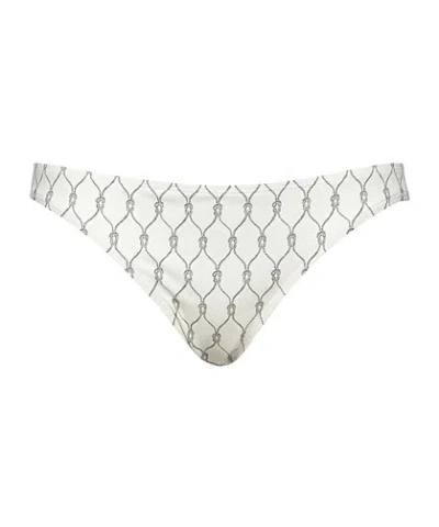 Tory Burch Two-tone Bikini Bottoms In White