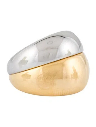 Pre-owned Tory Burch Two-tone Bubble Ring In Multi
