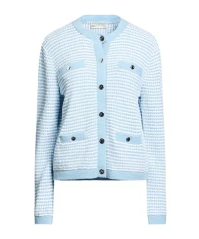 Tory Burch Two-tone Cardigans In Blue