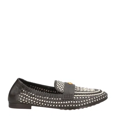 Tory Burch Two-tone Leather Loafers In Black