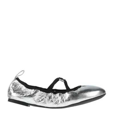 Tory Burch Two-tone Mary Jane Flats In Silver