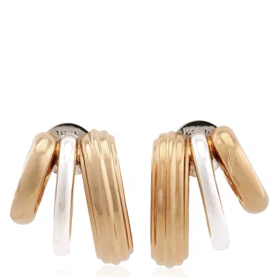 Tory Burch Two-tone Triple Hoop Earrings In Multi