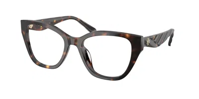 Tory Burch Ty2174u 1964 Women's Glasses Tortoiseshell Size 53 - Free Lenses - Blue Light Block Available In Dark Tortoise