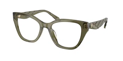 Tory Burch Ty2174u 2085 Women's Glasses Green Size 53 - Free Lenses - Blue Light Block Available In Transparent Olive Green