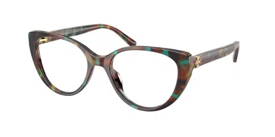 Tory Burch Ty2177u 2046 Women's Glasses Tortoiseshell Size 50 - Free Lenses - Blue Light Block Available In Jade Spotted Tortoise