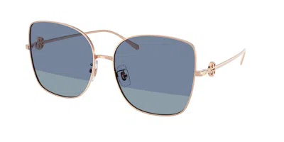 Tory Burch Ty6106d Asian Fit 33584u Women's Sunglasses Gold Size 60 In Blue