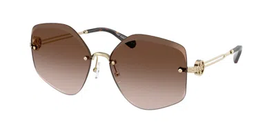 Tory Burch Ty6111 334913 Women's Sunglasses Gold Size 58 In Brown