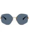 Tory Burch Geometric-frame Sunglasses In Gold