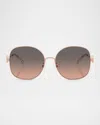 Tory Burch Tortoiseshell-effect Cat-eye Frame Sunglasses In Gold