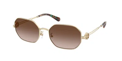 Tory Burch Ty6113 334613 Women's Sunglasses Gold Size 55