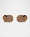 Tory Burch 55mm Irregular Sunglasses In Gold