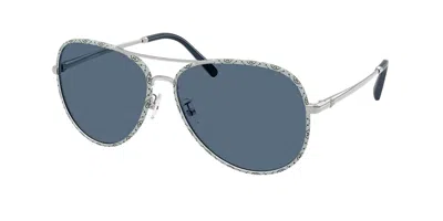 Tory Burch Ty6114 32744l Occhiali Da Sole Neri Per Donna In Blue