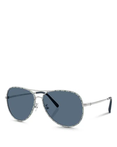 TORY BURCH TY6114 AVIATOR SUNGLASSES, 60MM