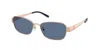 Tory Burch 55mm Gradient Polarized Rectangular Sunglasses In Blue