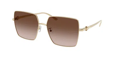 Tory Burch Ty6120 334613 Women's Sunglasses Gold Size 57 In Bright Light Gold