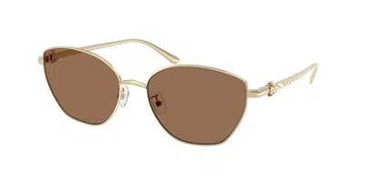 Tory Burch Ty6121 334673 Women's Sunglasses Gold Size 57 In Bright Light Gold
