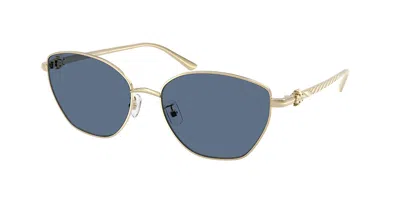 Tory Burch Ty6121 334680 Women's Sunglasses Gold Size 57 In Bright Light Gold