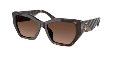 Tory Burch Ty7187u Polarized 1728t5 Women's Sunglasses Tortoiseshell Size 53 In Pattern