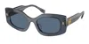Tory Burch Miller Pushed Rectangle Sunglasses In Blue