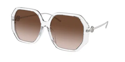 Tory Burch Ty7204d Asian Fit 197913 Women's Sunglasses Clear Size 57 In Orange