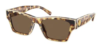 Tory Burch Ty7207u 199873 Women's Sunglasses Tortoiseshell Size 53