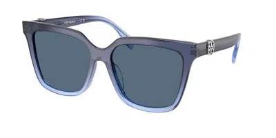 Tory Burch Ty7212d Vestibilità Orientale 317880 Occhiali Da Sole Blu Per Donna In Blue