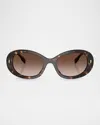 Tory Burch 53mm Gradient Oval Sunglasses In Tortoise