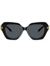 Tory Burch Ty7215u Cat-eye Sunglasses In Black