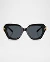Tory Burch Ty7215u Cat-eye Sunglasses In Black