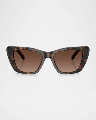 Tory Burch Ty7216u Cat-eye Acetate Sunglasses In Brown Polar