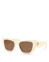 Tory Burch Ty7216u Cat-eye Acetate Sunglasses In Milky Ivory