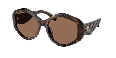 Tory Burch Ty7217u 196473 Women's Sunglasses Tortoiseshell Size 55 In Orange