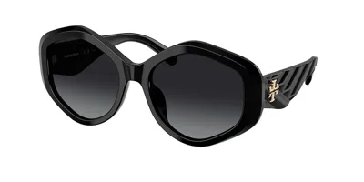 Tory Burch Ty7217u Polarized 1709t3 Women's Sunglasses Black Size 55 In Brown