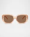 Tory Burch Ty7218u Square Acetate Sunglasses In Brown