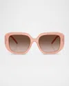 Tory Burch Ty7218u Square Acetate Sunglasses In Brown Gradient