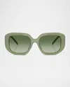 Tory Burch Ty7218u Square Acetate Sunglasses In Milky Green/green Gradient