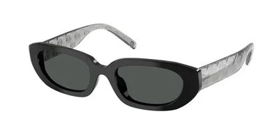 Tory Burch Ty7219u 170987 Women's Sunglasses Black Size 52 In Blue