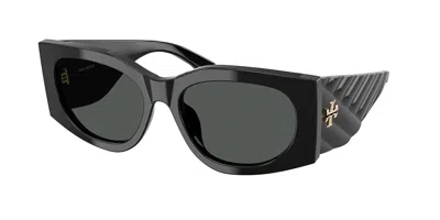 Tory Burch Ty7221u 170987 Women's Sunglasses Black Size 56 In Metallic