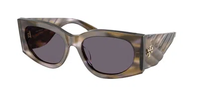 Tory Burch Ty7221u 20271a Women's Sunglasses Purple Size 56 In Pink