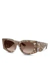 Tory Burch Kira 56mm Rectangular Sunglasses In Brown