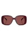 Tory Burch 53mm Gradient Square Sunglasses In Burgundy