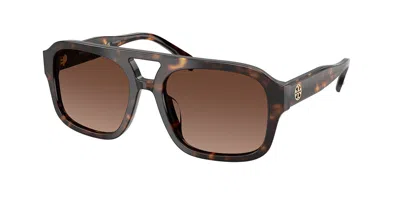 Tory Burch Ty7224u Polarized 1964t5 Occhiali Da Sole Tartarugatishell Per Donna In Brown