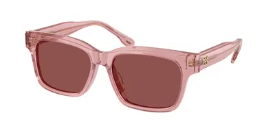 Tory Burch Ty7227d Vestibilità Orientale 202175 Occhiali Da Sole Rosa Per Donna In Pink
